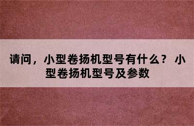 请问，小型卷扬机型号有什么？ 小型卷扬机型号及参数